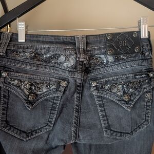 Women's Gray Embellished Jeans